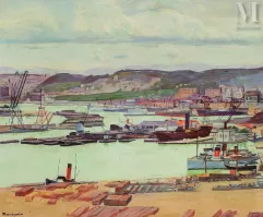 Simon MONDZAIN (Chelm 1888 - Paris 1979)-Le port d'Alger, coté port de l'Agha-img1