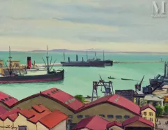Camille LEROY (Paris 1905 - Roquebrune-Cap-Martin 1995)-Port d'Alger, côté port de l'Agha-img1