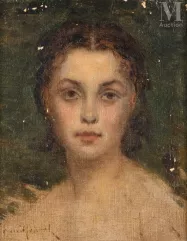 Paul Désiré TROUILLEBERT (Paris 1829-1900)-Portrait de jeune fille-img1