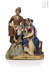 Groupe en biscuit polychrome figurant “Les Géorgiens”--img1