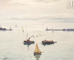 Gustave LINO (Mulhouse 1893 - Alger 1961)-Le port-img1