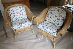 Paire de fauteuils en rotin. 20ème siècle--img1