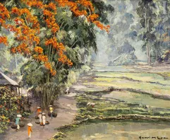 Ⓟ HENRI MÈGE (1904-1984)-"Matin de printemps près de Hué"-img1