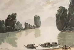 Ⓟ HENRI MÈGE (1904-1984)-"Matin d'hiver en baie d'Halong"-img1