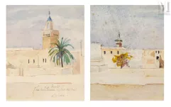 Louis-Gabriel VIAUX (Venizy 1862 - Auxerre 1943)-Vues depuis les terrasses de Tunis-img1