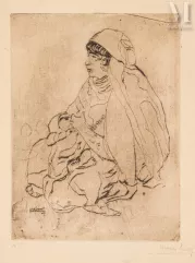 Moses LEVY (Tunis 1885-Viareggio 1968)-Maternité Bédouine-img1