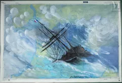 Michèle BATTUT ( 1946 - ), peintre officiel de la Marine-Tempête, 2024-img1