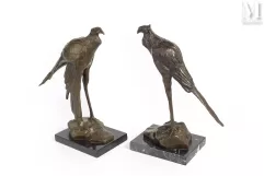 D'après Rembrandt Annibal BUGATTI (1884-1916)-Oiseau blessé / Oiseau secrétaire dits Mangeurs de serpents-img1