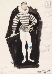 Roger BEZOMBES (Paris 1913-1994)-16 Projets de costume pour Elisabeth La femme sans tête, pour la Comédie Française-img1