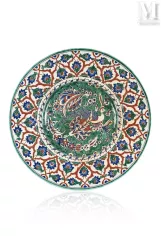 Manufacture Boch Keramis frères Belgique, Fondé en 1841-Grand plat inspiré d'Iznik, 1er quart du XXe siècle-img1