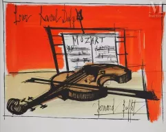 Bernard BUFFET-Mozart, Nature morte au violon, 1965-img1