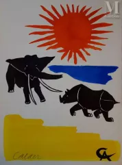 Alexander CALDER-" L'éléphant et le rhinocéros, 1966 "-img1