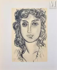 Henri MATISSE-"Femme aux cheveux bouclés, 1954 "-img1