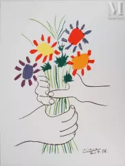 Pablo PICASSO-"Le bouquet de la Paix "-img1
