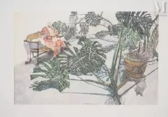 Sam SZAFRAN-" L'homme au peignoir et feuillages, 1991 "-img1