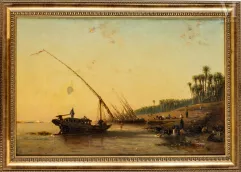 Narcisse BERCHÈRE (1819-1891)-Bedrechein, vue du Nil-img1