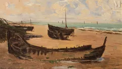 Karl DAUBIGNY (Paris 1846 - Auvers sur Oise 1886)-L'épave sur la plage-img1