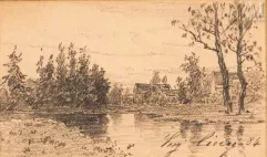 Eugène CICERI (1813 - 1890)-Paysage à la rivière-img1