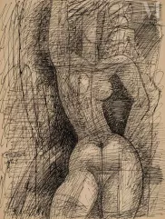 Marcel GROMAIRE (Noyelles-sur-Sambre 1892 - Paris 1971)-Nu debout-img1