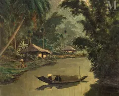 Ⓟ HENRI MÈGE (1904-1984)-Matinée dans la campagne-img1