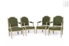 Suite de quatre fauteuils d’époque Louis XVI--img1