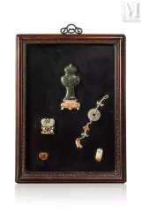 CHINE, vers 1900-Panneau décoratif en bois laqué-img1