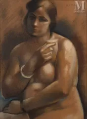 André LHOTE (Bordeaux 1885-Paris 1962)-Nu au bracelet-img1