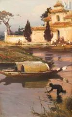 Ⓟ HENRI EMILE VOLLET (1861-1945)-"Porte de la Cité Impériale à Hanoï", 1906-img1