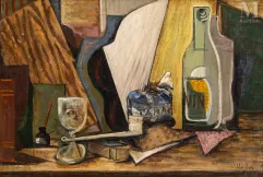Henri HAYDEN (Varsovie 1883 - Paris 1970)-Nature morte, pipe et tabac-img1