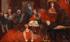 André LANSKOY (Moscou 1902- Paris 1976)-Scène au casino-img1