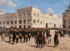 Emile SCHMIDT-WEHRLIN (né vers 1850, actif 1890-1925)-Parade militaire sur la place rouge devant le Goum-img1