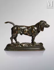 D'aprés Antoine Louis BARYE (Paris 1796 - 1875)-"Basset anglais N°2"-img1