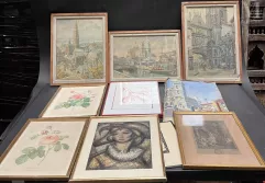 Lot de peintures et aquarelles :--img1