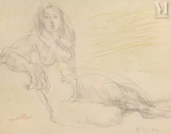 Fikret MOUALLA (Turquie, 1903 - 1967)-Nu assise, 1946-img1