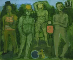 Fikret MOUALLA (Turquie, 1903 - 1967)-Les Saltimbanques-img1