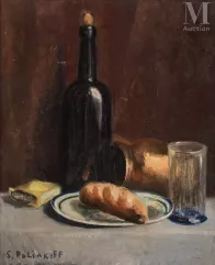 Serge POLIAKOFF (1900-1969)-Nature morte au paquet de cigarettes jaune-img1