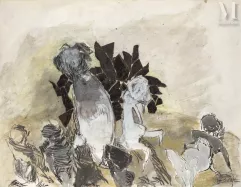 Roger-Edgar GILLET (1924-2004)-Femme et cavalier, circa 1964-1965-img1