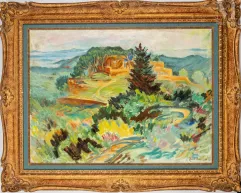 Paul BRET (1902-1956)-Le vieux château. Bormes, 1948-img1