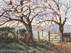 Paul-Emile PISSARRO, dit Paulémile (Eragny 1884 - Clecy 1972)-Cerisiers sauvages en fleurs-img1