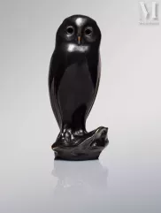 François POMPON (Saulieu 1855 - Paris 1933)-"Chouette yeux creux"-img1