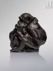 Raymond De MEESTER DE BETZENBROECK (1904 - 1995)-"Maternité aux singes"-img1