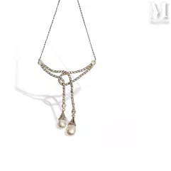 Collier diamants et perles fines--img1