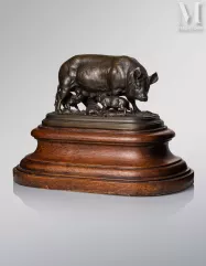 Isidore Jules BONHEUR (1827 - 1901)-"Truie et porcelets"-img1