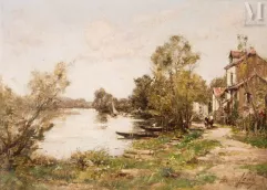 Maurice LEVIS (Paris 1860 - 1940)-La Seine, près d'Hardricourt-img1