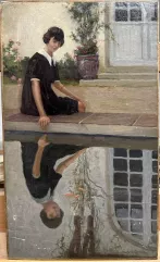 CHOQUET René Maxime (1872-1958)-Jeune fille, reflet-img1