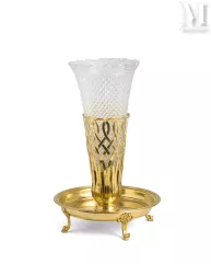 Vase cornet en cristal et vermeil,--img1