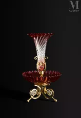 Centre de table en cristal de BACCARAT et bronze doré--img1