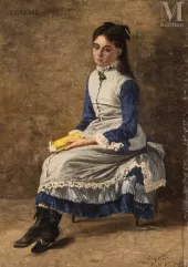 Emmanuel LANSYER (1835-1893)-Portrait de Thérèse-img1