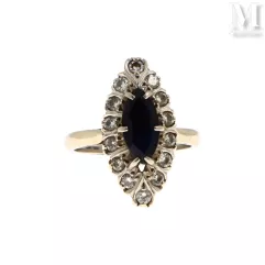 Bague navette saphir--img1