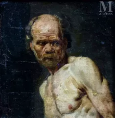 Ecole FRANÇAISE du XIXème siècle-Portrait d'homme nu-img1